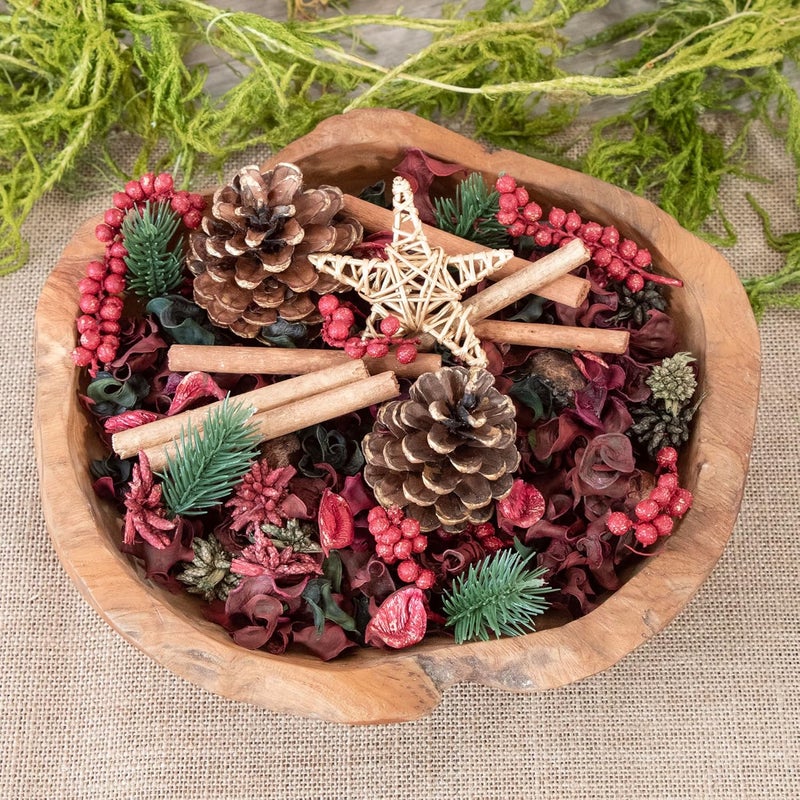 Naturally Cinnamon Fragrance Potpourri Bag Christmas Holiday Home Décor | Floral Petals Vase & Bowl Filler Decoration (Holiday Red) - Image 2